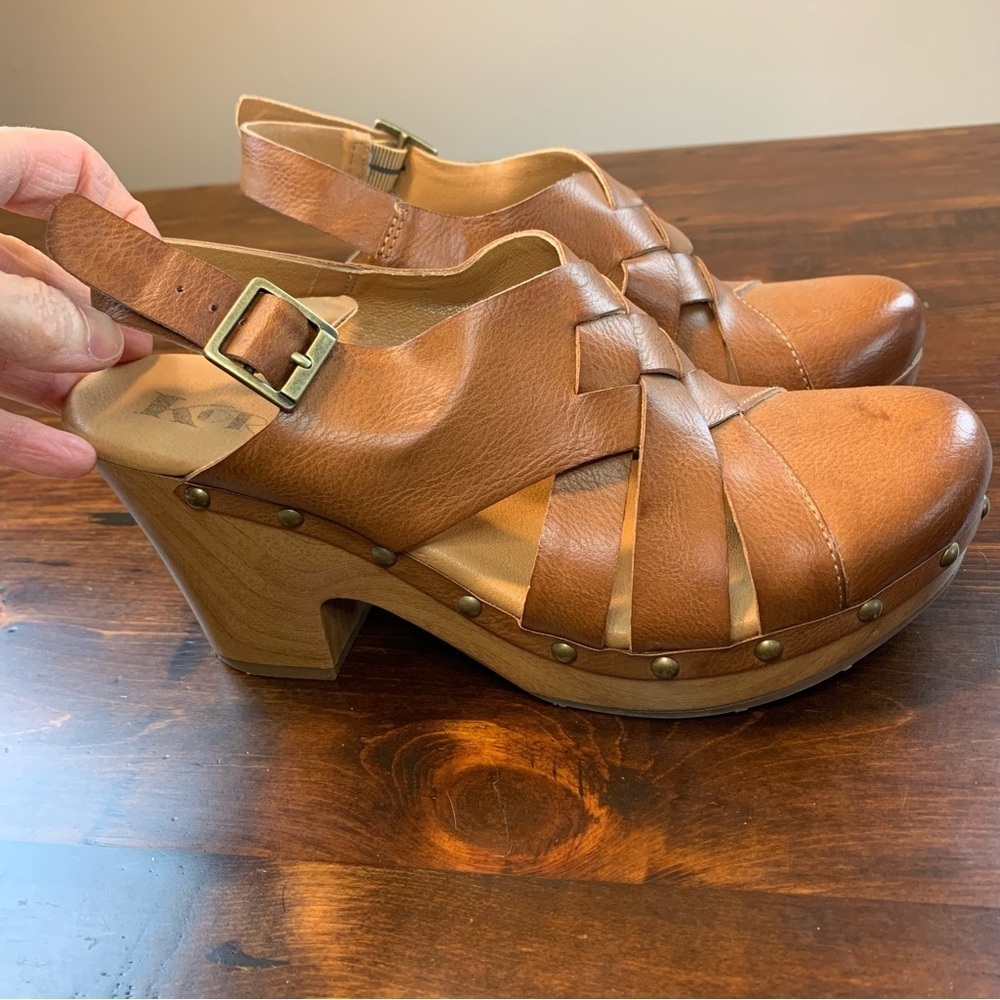 Korks Wynne vegan leather Platform Clog Sandal in Tan size 8 - Picture 4 of 15